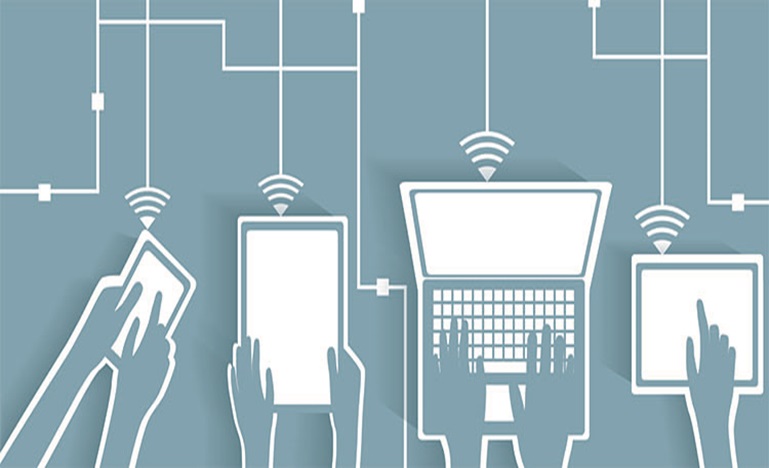 handheld devices connected to a wifi network